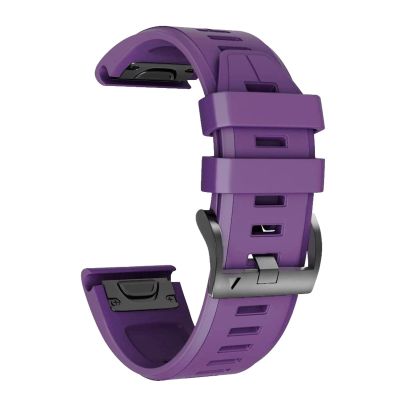 DJDLFA 26 22mm Silicone Watchband for Garmin Fenix 6X 6Pro Watch Quick Release Easy fit Wrist Band Strap for Fenix 5X 5Plus Accessories (Color : Purple, Size : 22mm Fenix 5 5Plus)