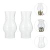 Uonlytech 2-Pack Glass Oil Lamp Shades Vintage Light Cover Accessory for Kerosene Lamps and Wall Lights Soft Light Diffuser 3.66 X 1.29 X 1.29 in view 2