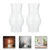 Uonlytech 2-Pack Glass Oil Lamp Shades Vintage Light Cover Accessory for Kerosene Lamps and Wall Lights Soft Light Diffuser 3.66 X 1.29 X 1.29 in view 4