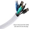 CrocSee 10ft - 1/2 inch Braided Cable Management Sleeve Cord Protector - Self-Wrapping Split Wire Loom for TV/Computer/Home Theater/Engine Bay - White view 2