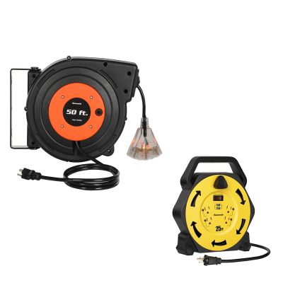 50FT Retractable Cord Reel and 25FT Portable Cord Reel