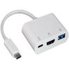 Nippon Labs USB 3.1 Type C to USB 3.0 Type A/HDMI/Type C Hub, Supports 4K x 2K @ 30Hz, White Charging Adapter 30UC-CHMU3C view 1