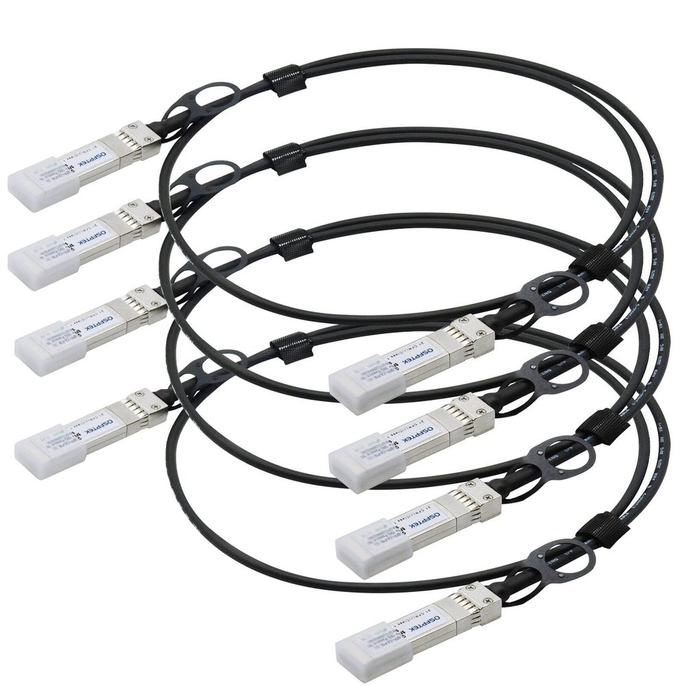 QSFPTEK 4pack 10G SFP+ DAC Cable, 1m (3ft) Passive Direct Attach Copper Twinax Cable for Cisco SFP-H10GB-CU1M, Ubiquiti, D-Link, Netgear, Mikrotik, Open Switch Devices