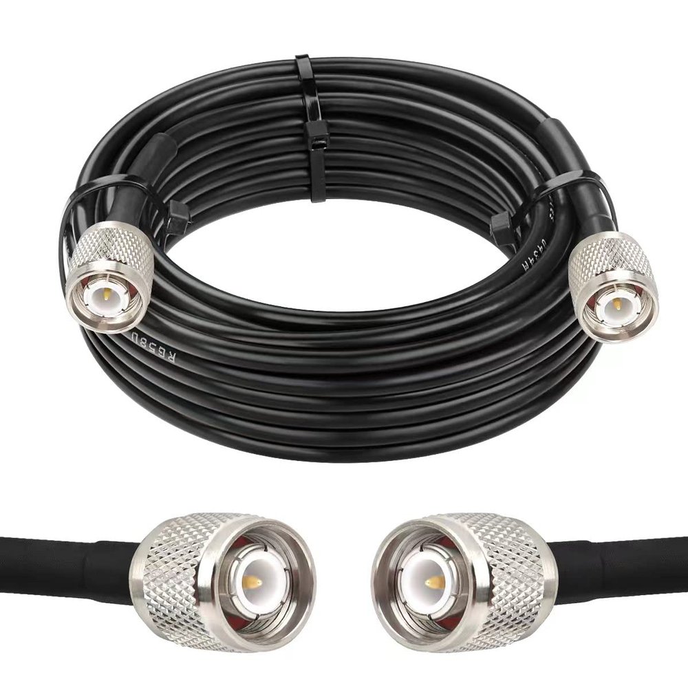 MOOKEERF TNC Male to TNC Male Coax Cable 25FT, 50 Ohm RG58 Coaxial Cable with TNC Connectors for GPS Navigation Antenna,RTK Surveying Antenna,Wireless mic System
