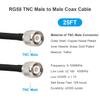 MOOKEERF TNC Male to TNC Male Coax Cable 25FT, 50 Ohm RG58 Coaxial Cable with TNC Connectors for GPS Navigation Antenna,RTK Surveying Antenna,Wireless mic System view 2