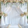 6 Panels White Backdrop Curtain for Parties Wedding Wrinkle Free White Photo Curtains Backdrop Drapes Fabric Decoration for Baby Shower 30ft(W) x 10ft(H) view 2