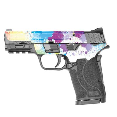 MightySkins Skin Compatible with Smith & Wesson M&P 9mm Shield EZ M2.0 - Splash of Color | Protective, Durable, and Unique Vinyl Decal wrap Cover | Easy to Apply | Made in The USA
