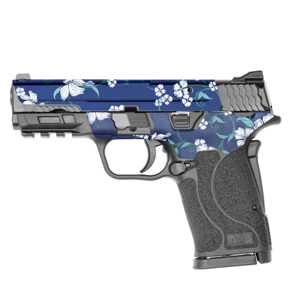 MightySkins Skin Compatible with Smith & Wesson M&P 9mm Shield EZ M2.0 - White Freesia | Protective, Durable, and Unique Vinyl Decal wrap Cover | Easy to Apply | Made in The USA