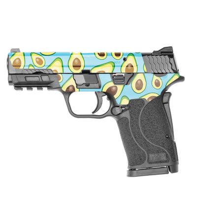 MightySkins Skin Compatible with Smith & Wesson M&P 9mm Shield EZ M2.0 - Blue Avocados | Protective, Durable, and Unique Vinyl Decal wrap Cover | Easy to Apply | Made in The USA