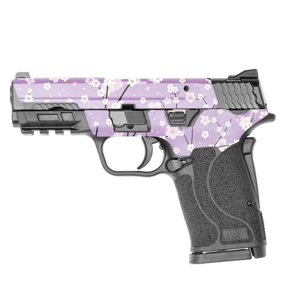MightySkins Skin Compatible with Smith & Wesson M&P 9mm Shield EZ M2.0 - Sakura Purple | Protective, Durable, and Unique Vinyl Decal wrap Cover | Easy to Apply | Made in The USA
