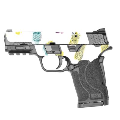 MightySkins Skin Compatible with Smith & Wesson M&P 9mm Shield EZ M2.0 - Funky Pineapples | Protective, Durable, and Unique Vinyl Decal wrap Cover | Easy to Apply | Made in The USA