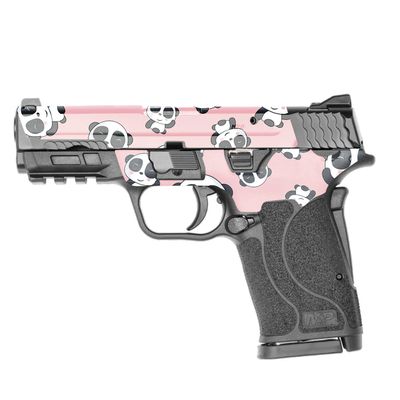 MightySkins Skin Compatible with Smith & Wesson M&P 9mm Shield EZ M2.0 - Panda Hello | Protective, Durable, and Unique Vinyl Decal wrap Cover | Easy to Apply | Made in The USA