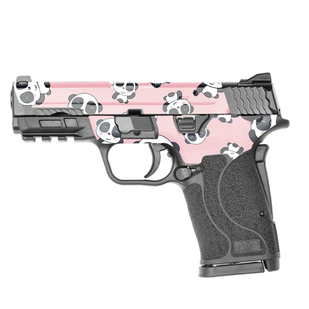 MightySkins Skin Compatible with Smith & Wesson M&P 9mm Shield EZ M2.0 - Panda Hello | Protective, Durable, and Unique Vinyl Decal wrap Cover | Easy to Apply | Made in The USA