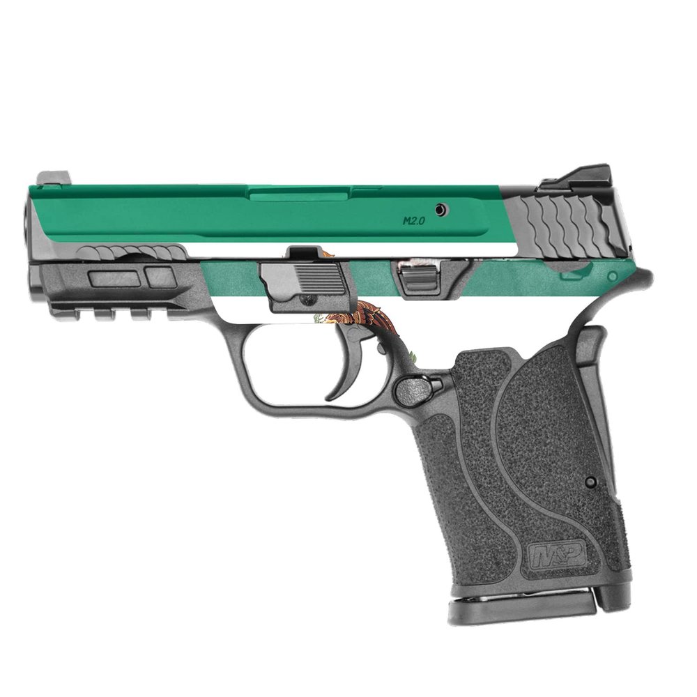 MightySkins Skin Compatible with Smith & Wesson M&P 9mm Shield EZ M2.0 - Mexican Flag | Protective, Durable, and Unique Vinyl Decal wrap Cover | Easy to Apply | Made in The USA