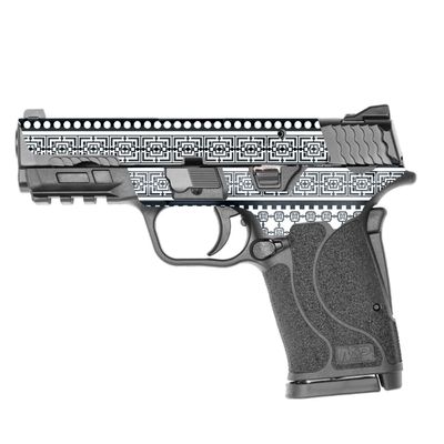 MightySkins Skin Compatible with Smith & Wesson M&P 9mm Shield EZ M2.0 - Black Aztec | Protective, Durable, and Unique Vinyl Decal wrap Cover | Easy to Apply | Made in The USA