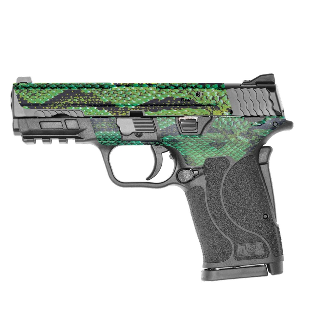 MightySkins Skin Compatible with Smith & Wesson M&P 9mm Shield EZ M2.0 - Green Serpent | Protective, Durable, and Unique Vinyl Decal wrap Cover | Easy to Apply | Made in The USA