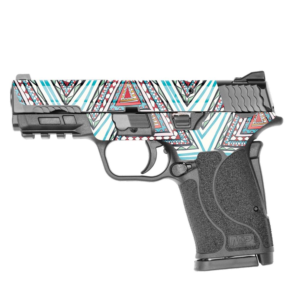 MightySkins Skin Compatible with Smith & Wesson M&P 9mm Shield EZ M2.0 - Aztec Pyramids | Protective, Durable, and Unique Vinyl Decal wrap Cover | Easy to Apply | Made in The USA