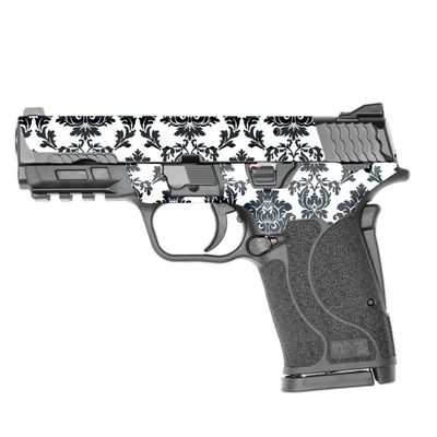 MightySkins Skin Compatible with Smith & Wesson M&P 9mm Shield EZ M2.0 - Vintage Damask | Protective, Durable, and Unique Vinyl Decal wrap Cover | Easy to Apply | Made in The USA
