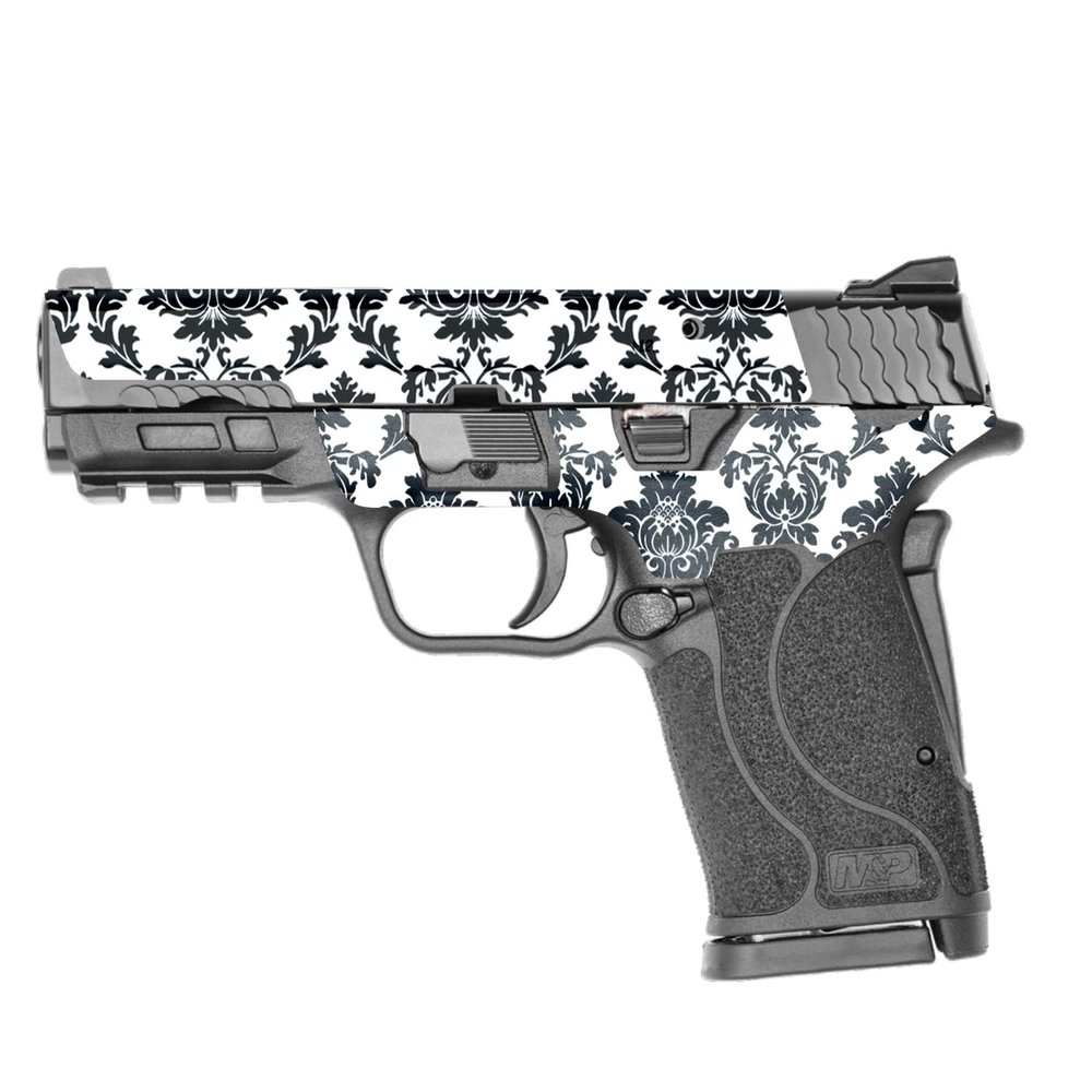 MightySkins Skin Compatible with Smith & Wesson M&P 9mm Shield EZ M2.0 - Vintage Damask | Protective, Durable, and Unique Vinyl Decal wrap Cover | Easy to Apply | Made in The USA