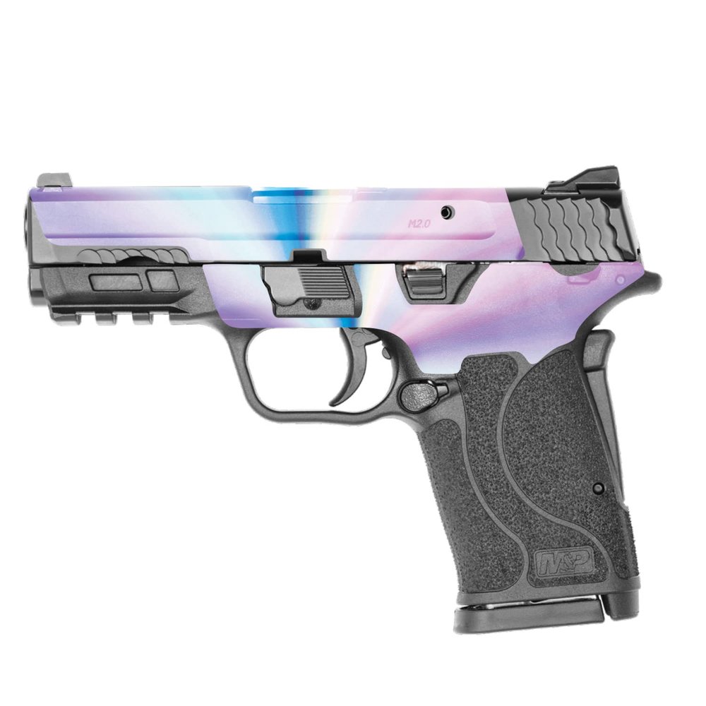 MightySkins Skin Compatible with Smith & Wesson M&P 9mm Shield EZ M2.0 - Rainbow Zoom | Protective, Durable, and Unique Vinyl Decal wrap Cover | Easy to Apply | Made in The USA