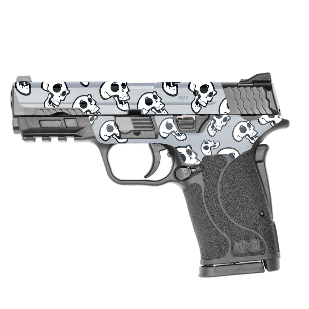MightySkins Skin Compatible with Smith & Wesson M&P 9mm Shield EZ M2.0 - Laughing Skulls | Protective, Durable, and Unique Vinyl Decal wrap Cover | Easy to Apply | Made in The USA