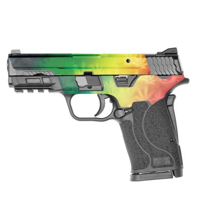 MightySkins Skin Compatible with Smith & Wesson M&P 9mm Shield EZ M2.0 - Rasta Rainbow | Protective, Durable, and Unique Vinyl Decal wrap Cover | Easy to Apply | Made in The USA
