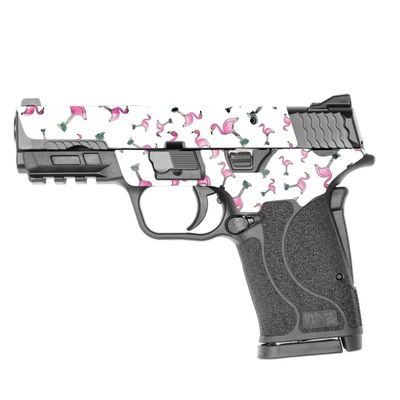 MightySkins Skin Compatible with Smith & Wesson M&P 9mm Shield EZ M2.0 - Cool Flamingo | Protective, Durable, and Unique Vinyl Decal wrap Cover | Easy to Apply | Made in The USA