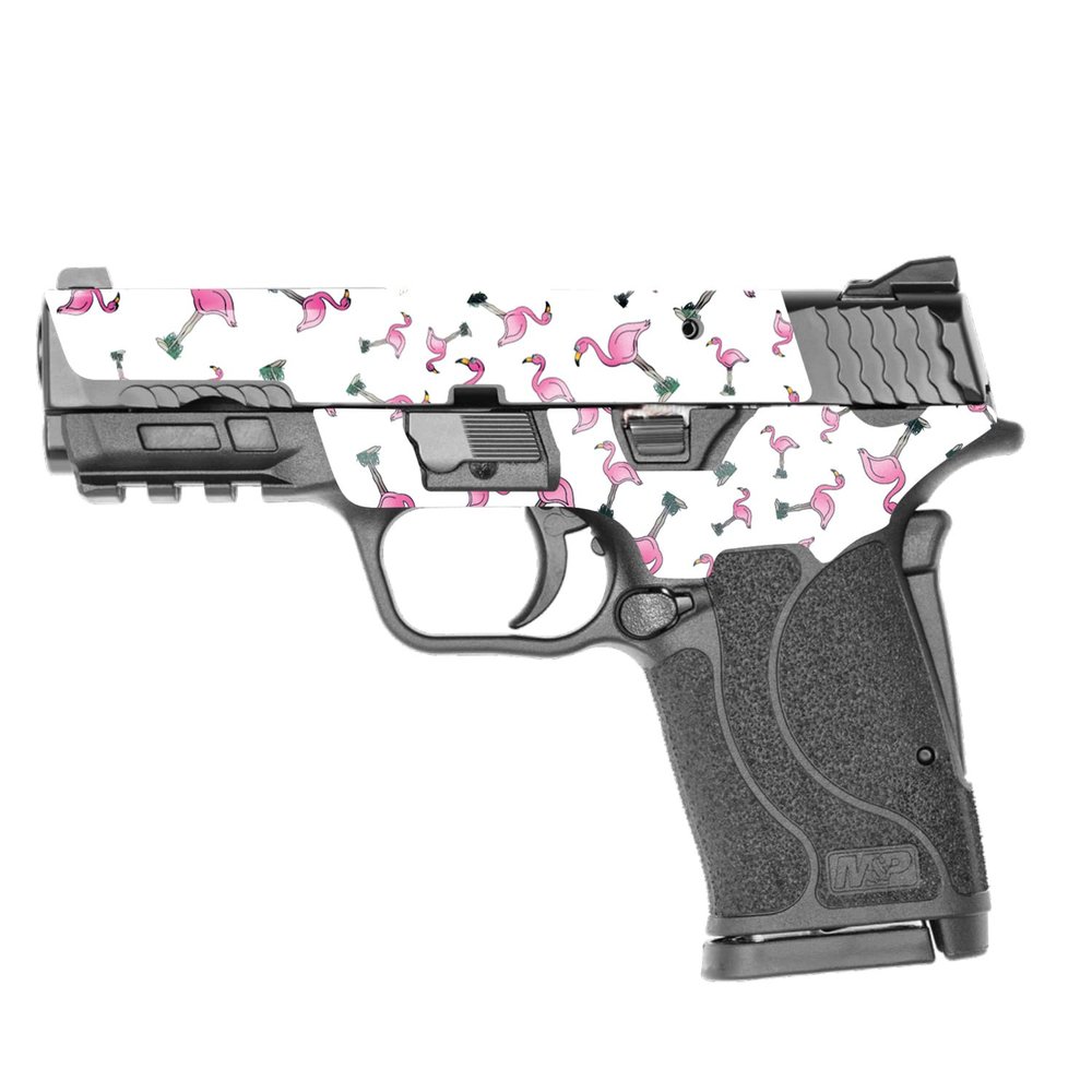 MightySkins Skin Compatible with Smith & Wesson M&P 9mm Shield EZ M2.0 - Cool Flamingo | Protective, Durable, and Unique Vinyl Decal wrap Cover | Easy to Apply | Made in The USA