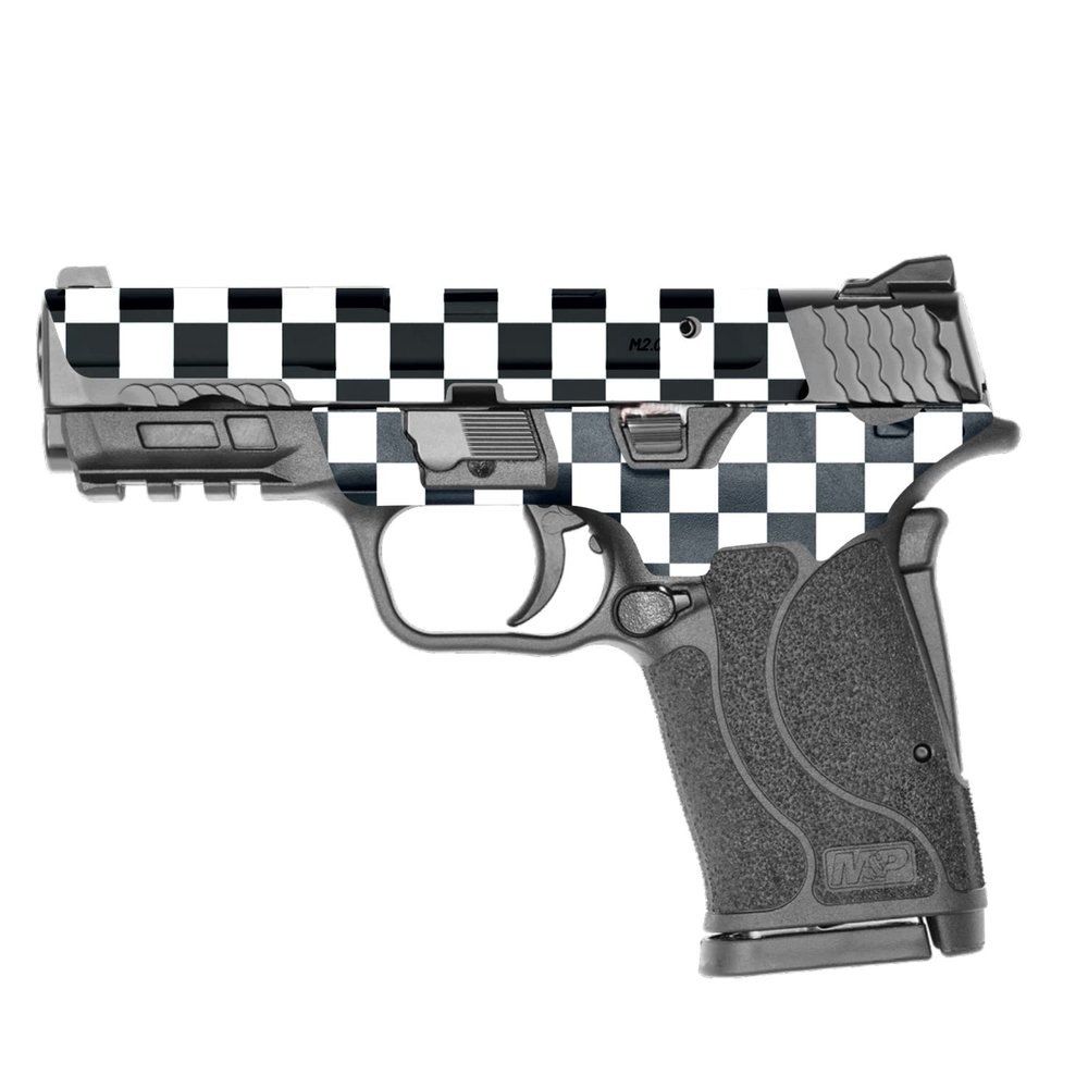 MightySkins Skin Compatible with Smith & Wesson M&P 9mm Shield EZ M2.0 - Check | Protective, Durable, and Unique Vinyl Decal wrap Cover | Easy to Apply | Made in The USA
