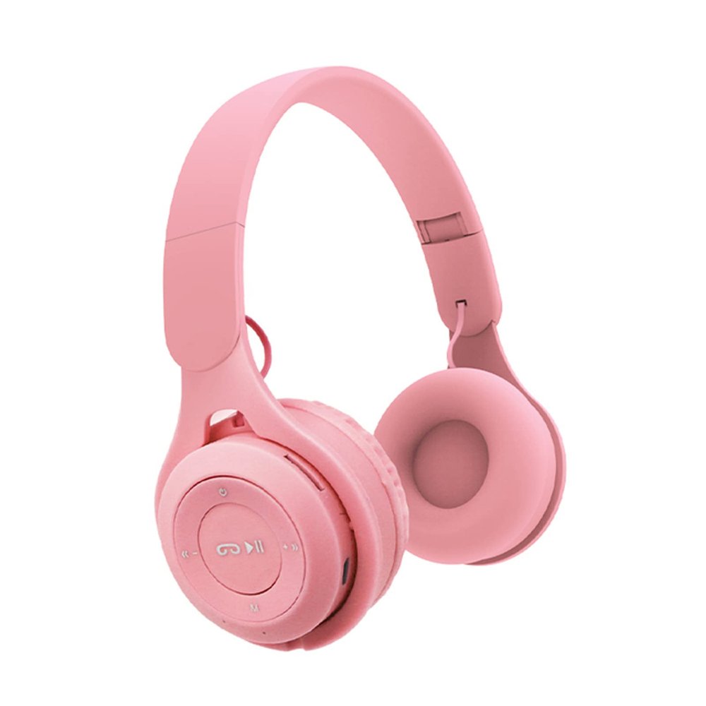 Arryes Kids Bluetooth Headphones, Over-Ear Wireless Bluetooth 5.0 Headset, Comfortable Protein Earpads and Folding Storage,HiFi Music Player with Microphone Bluetooth Wireless Headset (Pink)