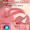 Arryes Kids Bluetooth Headphones, Over-Ear Wireless Bluetooth 5.0 Headset, Comfortable Protein Earpads and Folding Storage,HiFi Music Player with Microphone Bluetooth Wireless Headset (Pink) view 3
