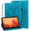 ALILANG Case for Samsung Galaxy Tab S8/S7 11 inch Case 2022/2020 (SM-X700/X706/T870/T875/T876B), Shockproof Flip Embossed with Card Solts Cover for Tablet Case Samsung Tab S8-Blue view 1