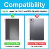 ALILANG Case for Lenovo Tab P11 Plus 2021 /Tab P11 11 inch 2020 Case (TB-J606F/J606X), Shockproof Flip Embossed with Card Solts Cover for Tablet Case Lenovo Tab P11-Green view 2