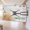 Barkan 102cm Long TV Wall Mount, 13-83 inch Full Motion Articulating - 4 Movement Flat/Curved Screen Bracket, Holds up to 50kg, Extremely Extendable, Fits LED OLED LCD view 2
