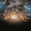 10x20ft Halloween Big Moon Castle Photography Backdrops RIP. Old Castle Fire Spider Web Fabric Background for Night view 2