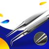Microscope Kit Titanium Alloy Microscope Fly-line Curved Straight Tweezers Microscope Lens Adapters (Tweezer Tip Type : TC-15) view 4
