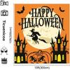 10x10ft Pumpkin Happy Halloween Castle Bats Photography Backdrop Fabric Cartoon Castle Background for Children view 3