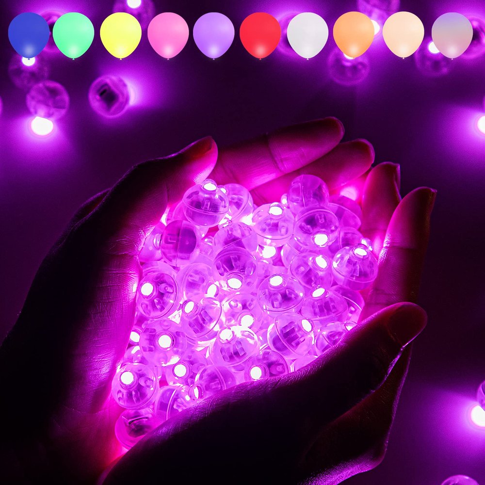 Aogist 100 PCS Pink Balloon Lights with Loop for Hanging, Mini Ball Lamp Round Tiny Led Light for Paper Lanterns Balloons Vases Cups Birthday Party Event Wedding Halloween Christmas Decoration