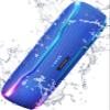 ERKEI SEHN Bluetooth Speaker, IPX7 Waterproof Wireless Speakers, Flashing Light, 25W Super Bass, 24H Playtime, Birthday Valentines Gifts for Him/Men, TWS Pairing, Beach Vacation Essentials, Blue view 1