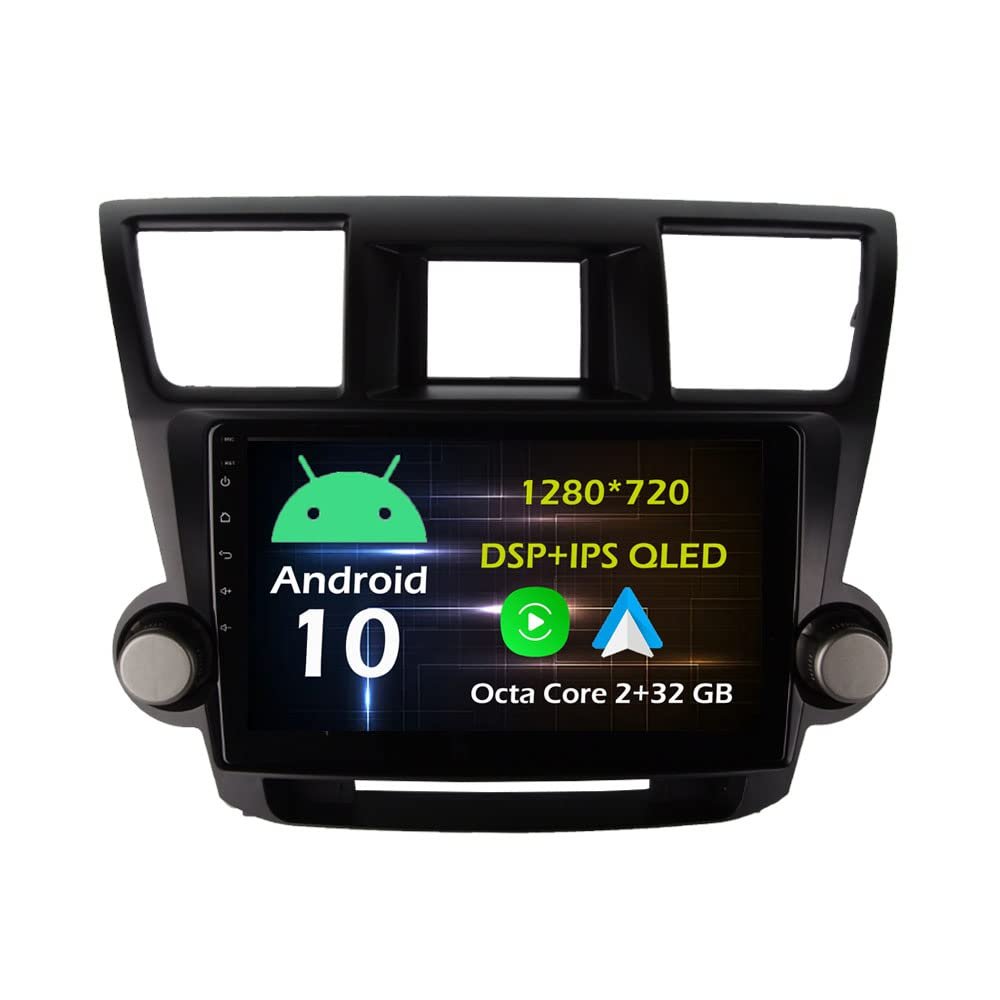10.1'' Android 10 in Dash Car Stereo Radio Fit for Toyota HIGHLANDER 2008~2014 Head Unit GPS Navigation Carplay Android Auto DSP 4G WIFI Bluetooth