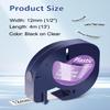 Cruxer 1 Pack Replacement for 91331 Letra Tag Refills Tape 12mm x 4m (1/2" x 13') Black Text on Clear Plastic Label Tape Compatible with 200B LT100H LT100T QX50 Label Maker for Home Office School view 2