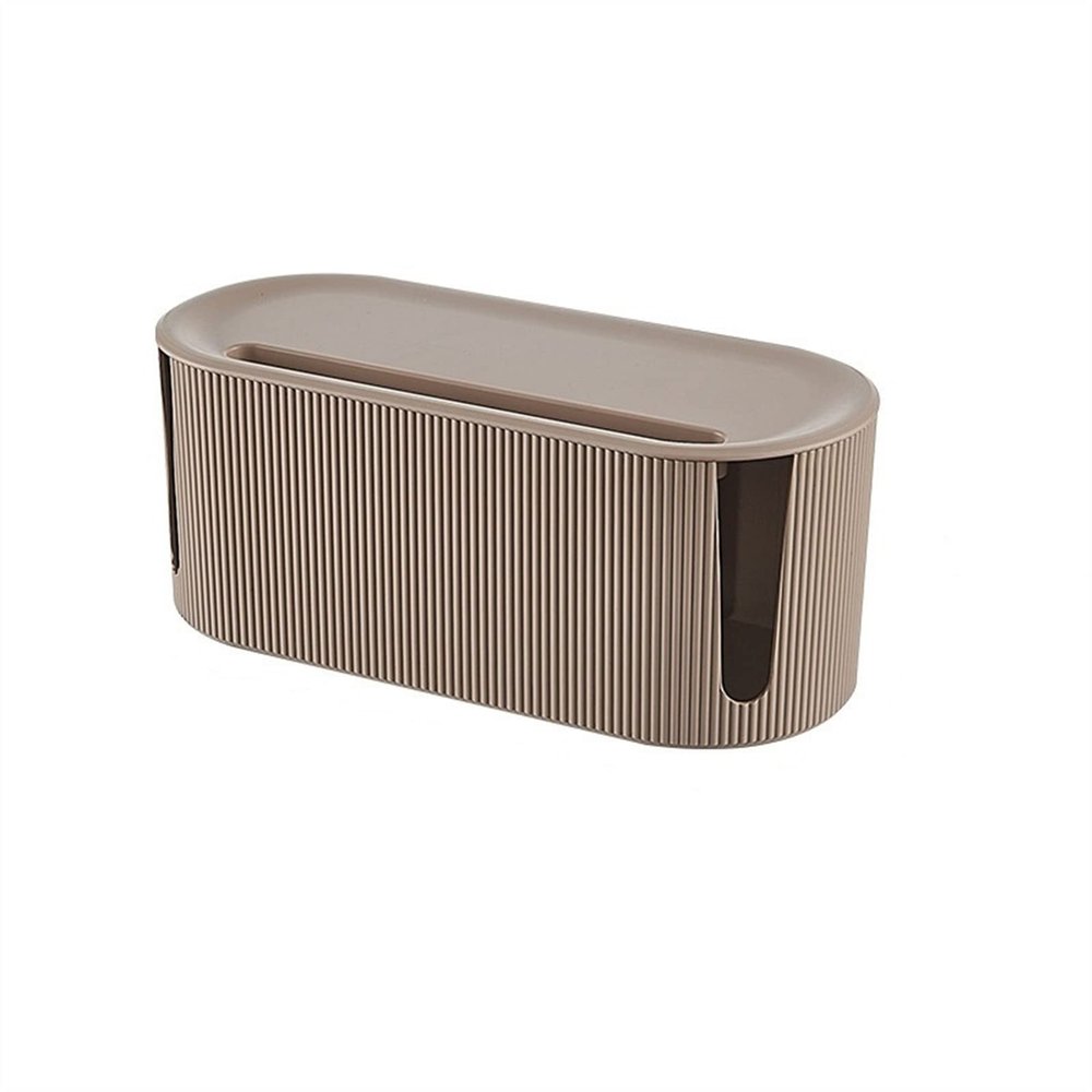 Cable Management Box Cable Storage Box Power Supply Board Charger Socket Manager Used to Hide Cables and Power Strip Storage Box Home Office Protector Cable Tidy Box (Color : Coffee)