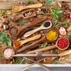 wall26 Removable Wall Sticker/Wall Mural Rustic Wooden Spoon Herb & Spice Flavor Variety Food & Kitchen Culinary & Cooking Photography Realism Decorative for Living Room, Bedroom, Office - 66"x96" view 2