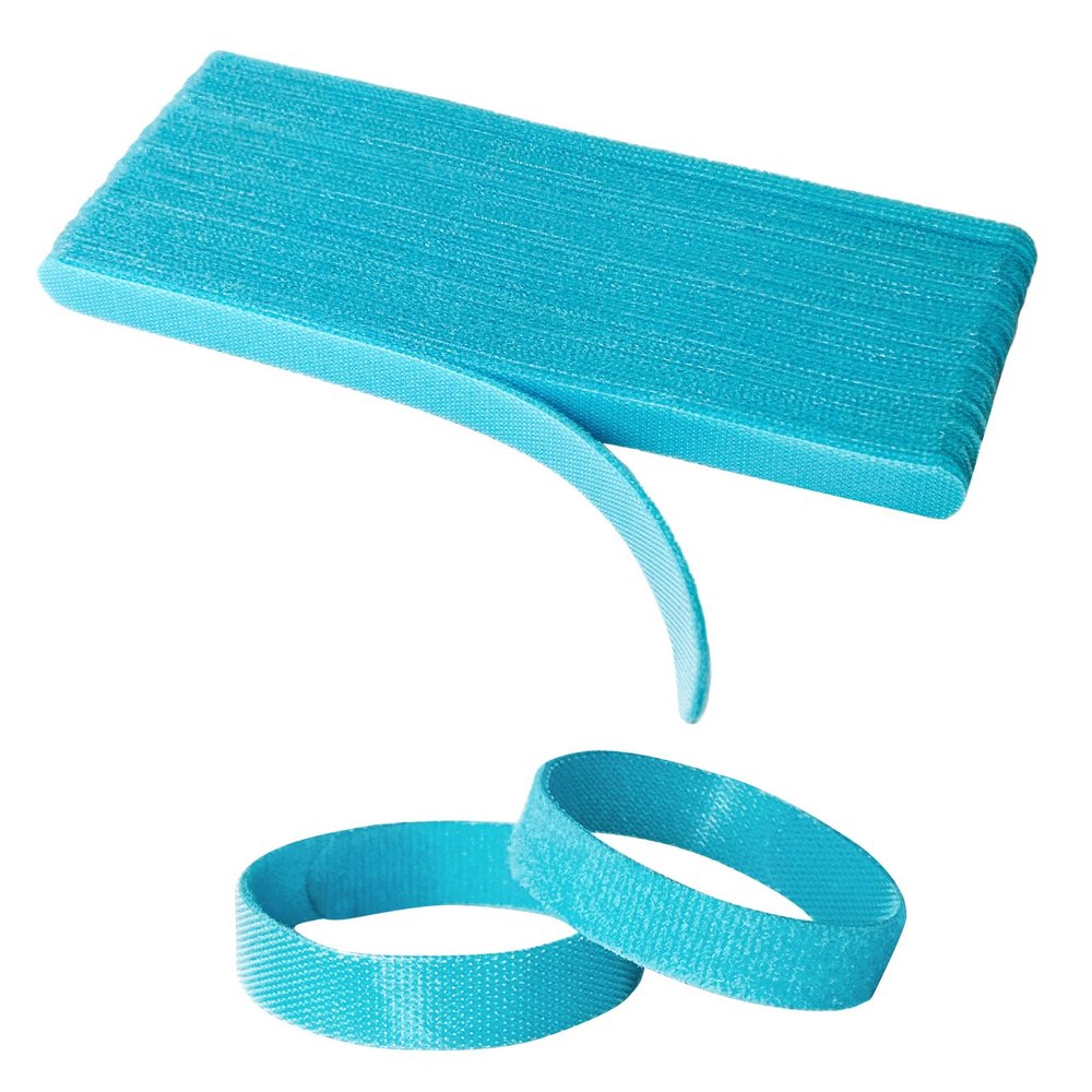 50PCS Reusable Cable Ties AdjustableFastening Microfiber Cloth Used for Computer Link Cable Cord Management USB Cable Cable Ties (light blue)