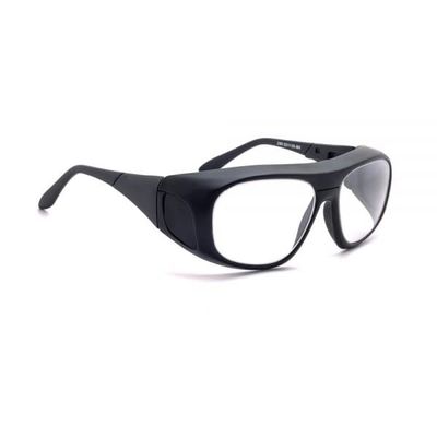 ATTENUTECH Large Fitover Radiation Safety Glasses in Black with .75mm Pb Leaded Lenses and .50mm Pb Leaded Side Shields