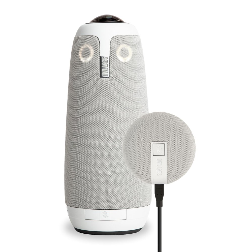 Owl Labs Meeting Owl 3 and Expansion Mic for Meeting Owl 3 - Extend Audio Reach in Larger Spaces by 8 feet (2.5 Meters) in The Direction of The mic.