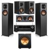 Klipsch Reference R-52C Center Channel Home Speaker, Black Bundle with R-52C Center Speaker, R-12SW 12" 400W Powered Subwoofer, R-41M Bookshelf Speakers, 5.2-Channel 8K Receiver view 1