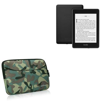 BoxWave Case Compatible with Amazon Kindle Paperwhite (4th Gen 2018) - Camouflage Suit with Pocket, Neoprene Camo Suit Zipper Pocket for Storage