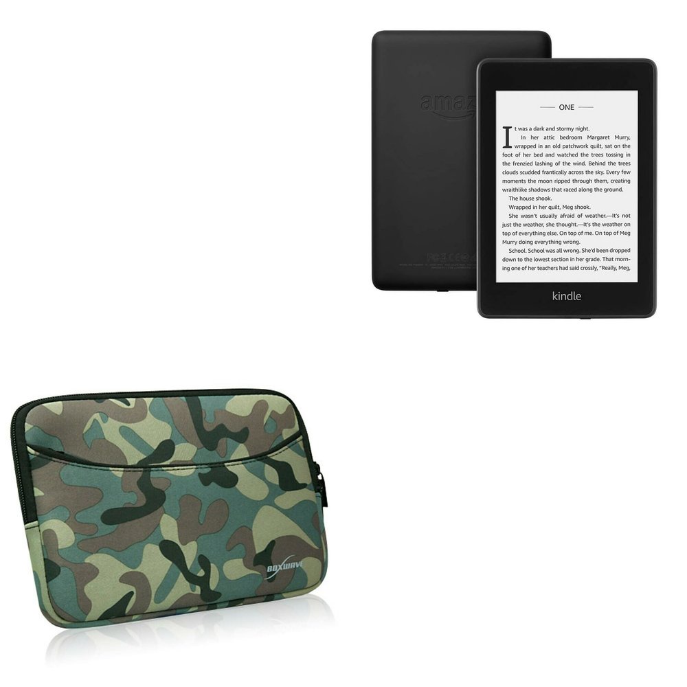 BoxWave Case Compatible with Amazon Kindle Paperwhite (4th Gen 2018) - Camouflage Suit with Pocket, Neoprene Camo Suit Zipper Pocket for Storage