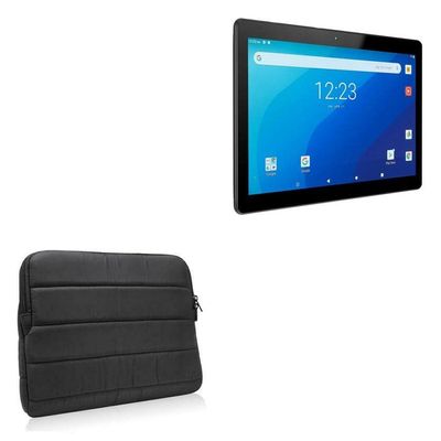 BoxWave Case Compatible with Gateway 10.1in Android Tablet - Polar Jacket, Puffy Padded Material Zip Up Sleeve Pouch - Jet Black